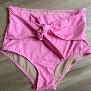 Kortni Jeane Medium Tie Front Bottoms Pink Hearts